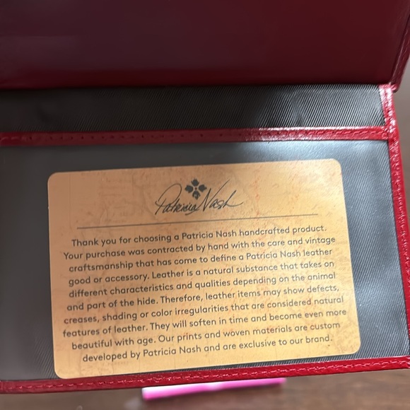 Patricia Nash Duby Red Civita Leather Bifold Wallet - Picture 9 of 13